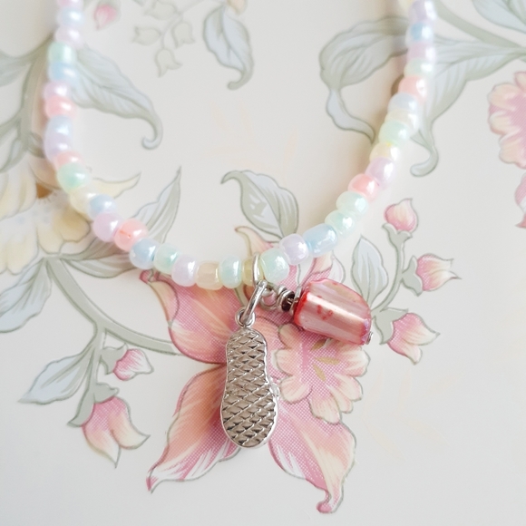 Handmade Pastel Beaded Choker Short Necklace Beach - Picture 5 of 8